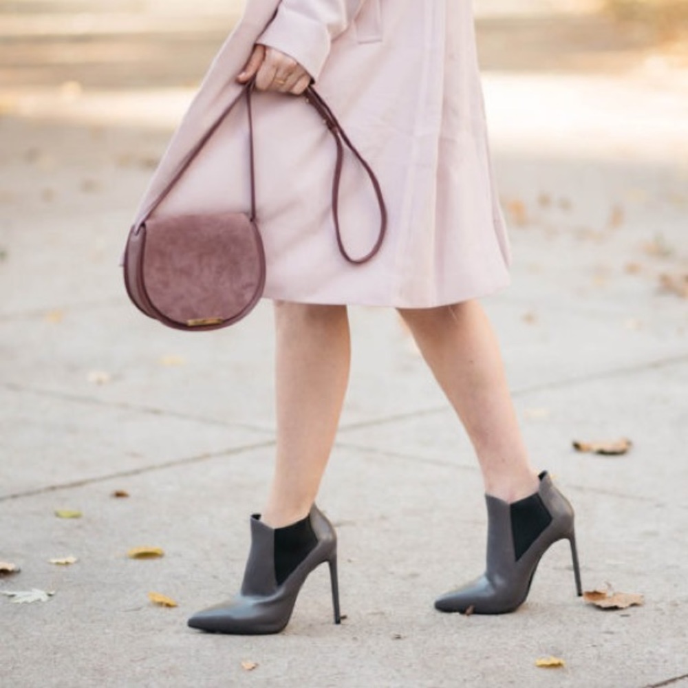 Cuyana Suede and Leather Crossbody Saddle Bag